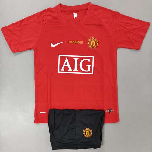 Manchester United Home 2008 Retro Jersey with Shorts