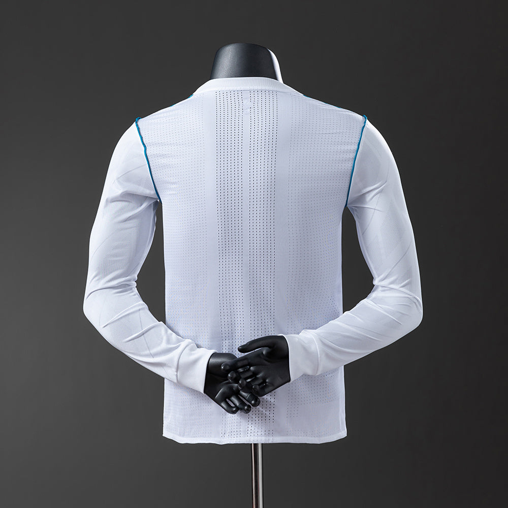 Real Madrid 2017-18 Home White Full Sleeve Retro Jersey (Full Sleeve)