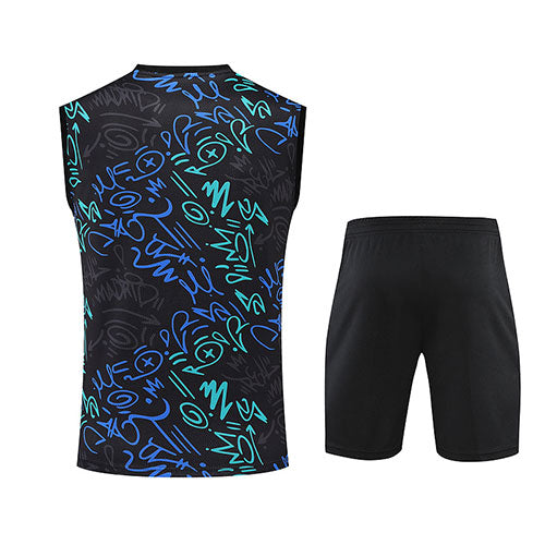 [Premium Quality] Real Madrid Doodle Tank Top with Shorts 22-23